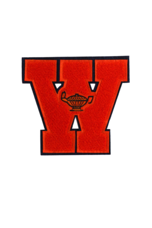 Letter W iron on letterman varsity patches