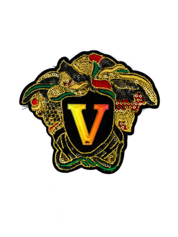Head V badge embroidery patches