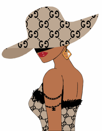 Lady fashion gg iron on heat transfers