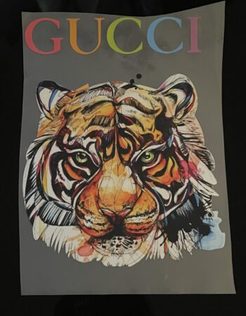 Colorful tiger GG iron on heat transfers