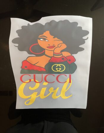 Melanin G girl iron on heat transfers for shirts