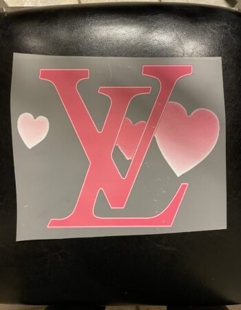 Big pink L iron on heat transfers