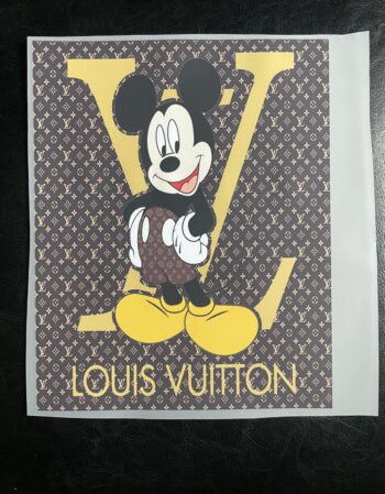 Brown Mickey pattern L iron on heat transfers