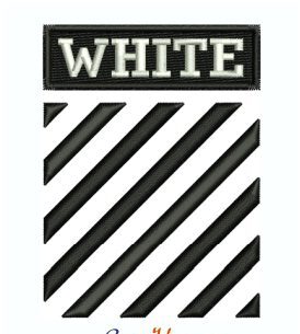 White Logo Iron on embroidery patches