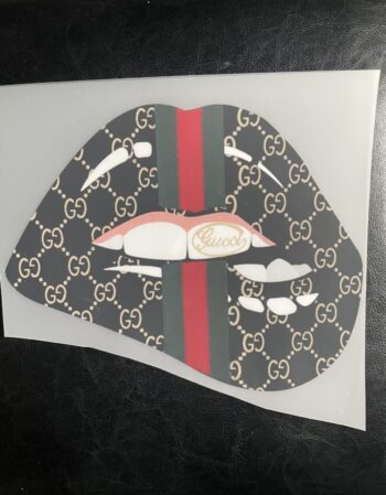 Black lips design iron on heat transfers