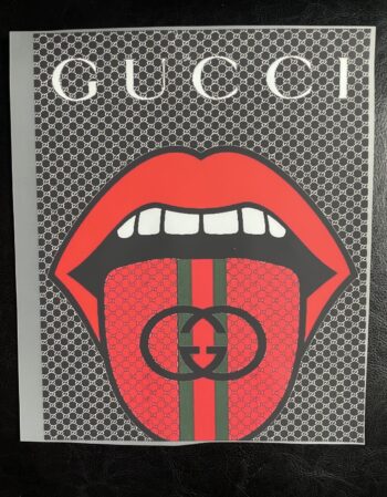 Red tongue pattern design iron on heat transfers