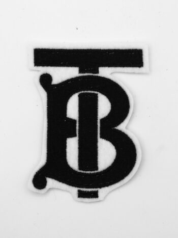 B logo iron on embroidery patches