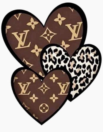 Fashion leopard heart iron on heat transfers