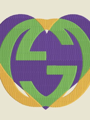 G heart embroidery iron on patches
