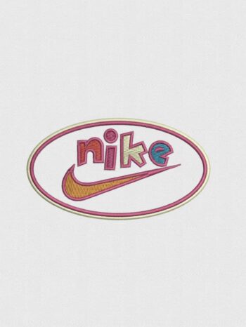 Swoosh oval iron on embroidery patches