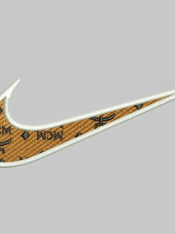 Swoosh M iron on embroidery patches