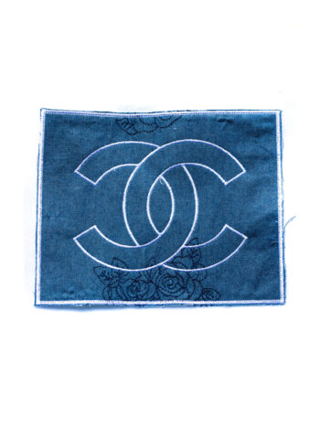 Blue Denim flower C embroidery iron on patches