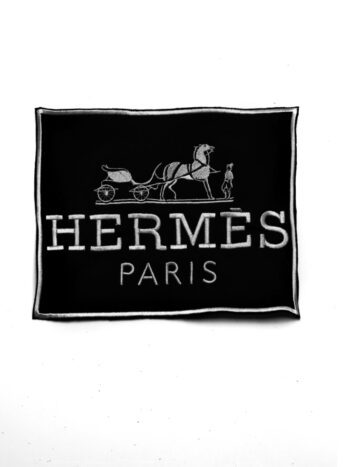 large suede logo H iron on embroidery patches