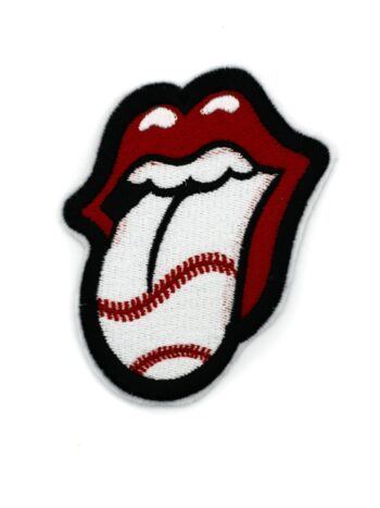 Baseball tongue iron on patches