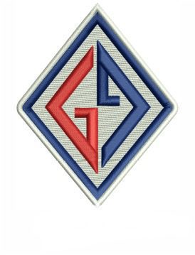 Blue shape iron on embroidery patches