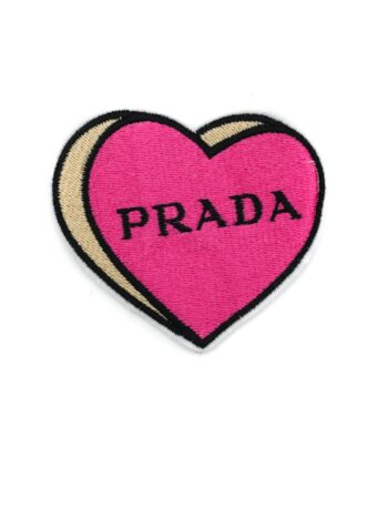Heart P double iron on embroidery patches