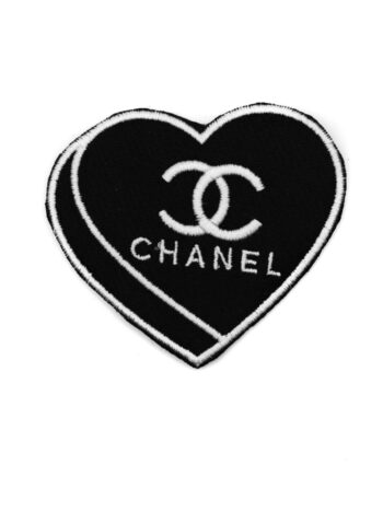 Heart C double iron on embroidery patches