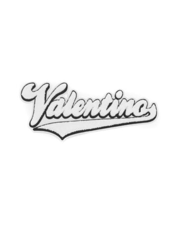 White valentino chenille iron on patch