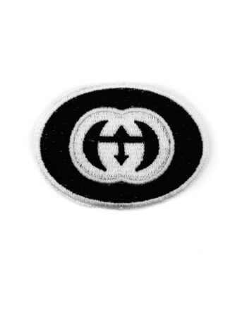 Round G iron on embroidery patches