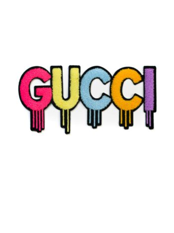 Colorful drip letter iron on chenille patches