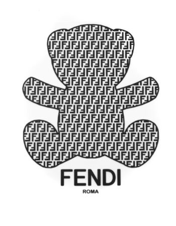 Black white bear iron on heat transfers