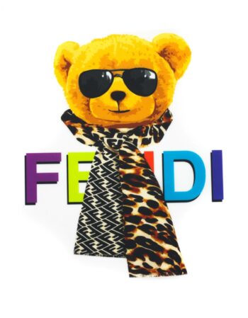 Bear colorful scarf iron on heat transfers