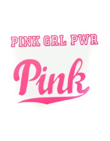 Pink girl power iron On heat transfer