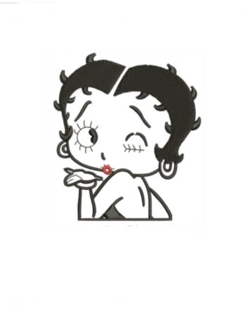 Betty hoop black embroidery patch