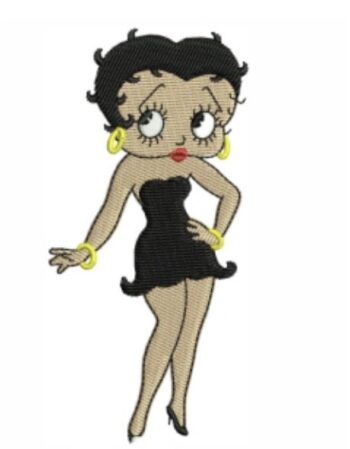 Betty hoop black dress embroidery patch