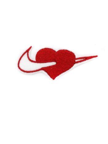 Heart swoosh iron on embroidery patches