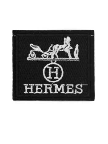Black H iron on embroidered patches
