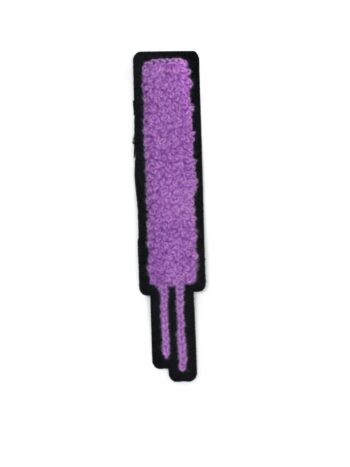 Purple drip letter I iron on chenille patches