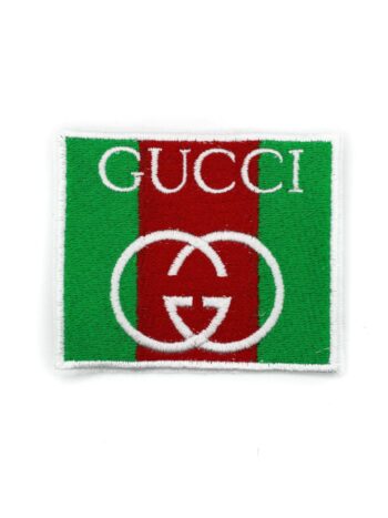 Green red iron on embroidery patches