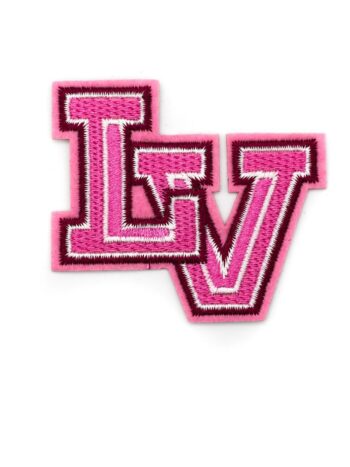 Pink letter embroidery iron on patches