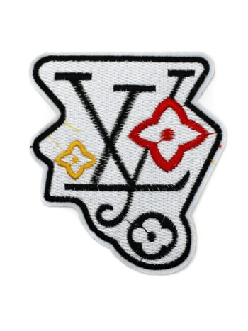 White retro embroidery iron on patches