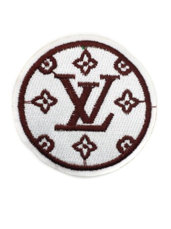 Small round white embroidery iron on patches