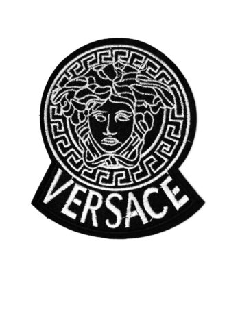 Black head V iron on embroidery patches