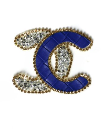 Blue half iron on rhinestones patches