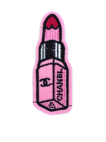 Pink lipstick iron embroidery patches
