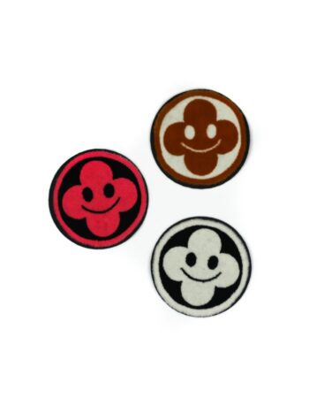 Smiley design iron on chenille patches