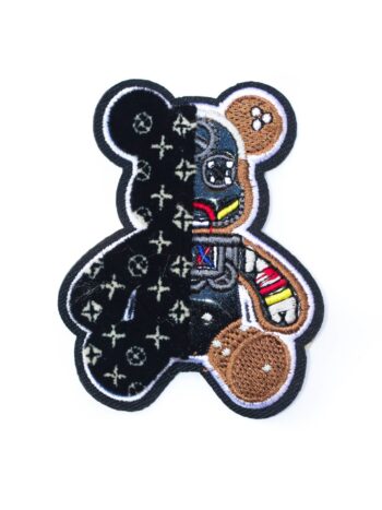 Half bear chenille embroidery patches