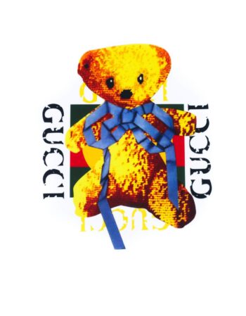 Bear bow Letter logo iron on heat transfer