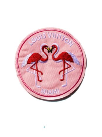 Pink Miami iron on embroidery patches