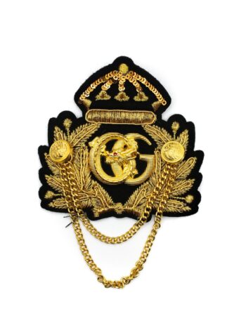 Metal gold Chain badge embroidery patches