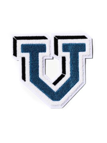 Letterman V iron on chenille patches