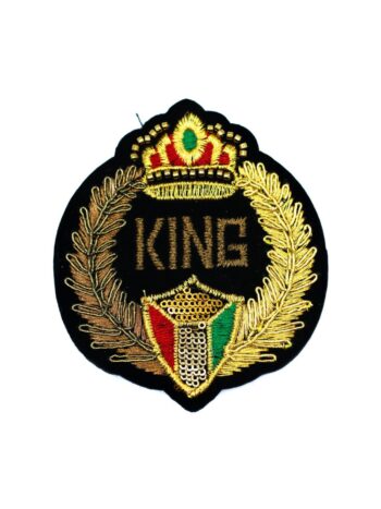 Gold king badge embroidery patches