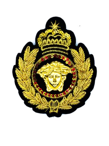 Metal head badge embroidery patches