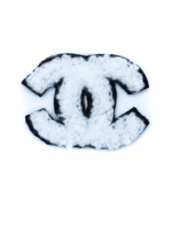 Small white chenille iron on patches