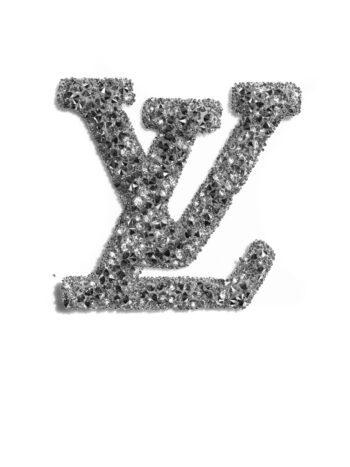 Blissful silver L iron on rhinestone patches