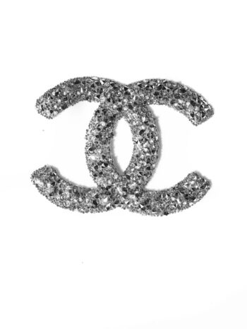 Blissful Silver C iron on rhinestone patches